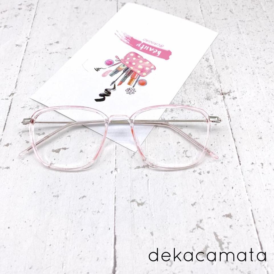 F6C6 Frame Kacamata Minus Anti Radiasi Charlie Square Korea Pria Wanita EEC