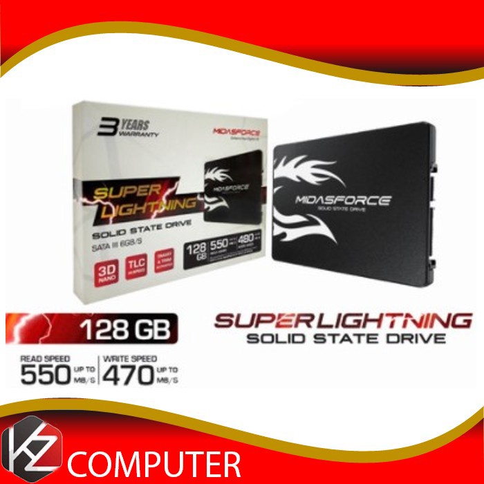 SSD 128GB MIDAS FORCE SATA III SUPER LIGHTNING - Tanpa Caddy