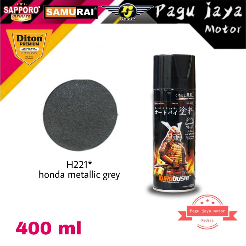 SAMURAI PAINT H221* HONDA METALLIC GREY 400ml cat semprot spray paint pilok pilox metalik