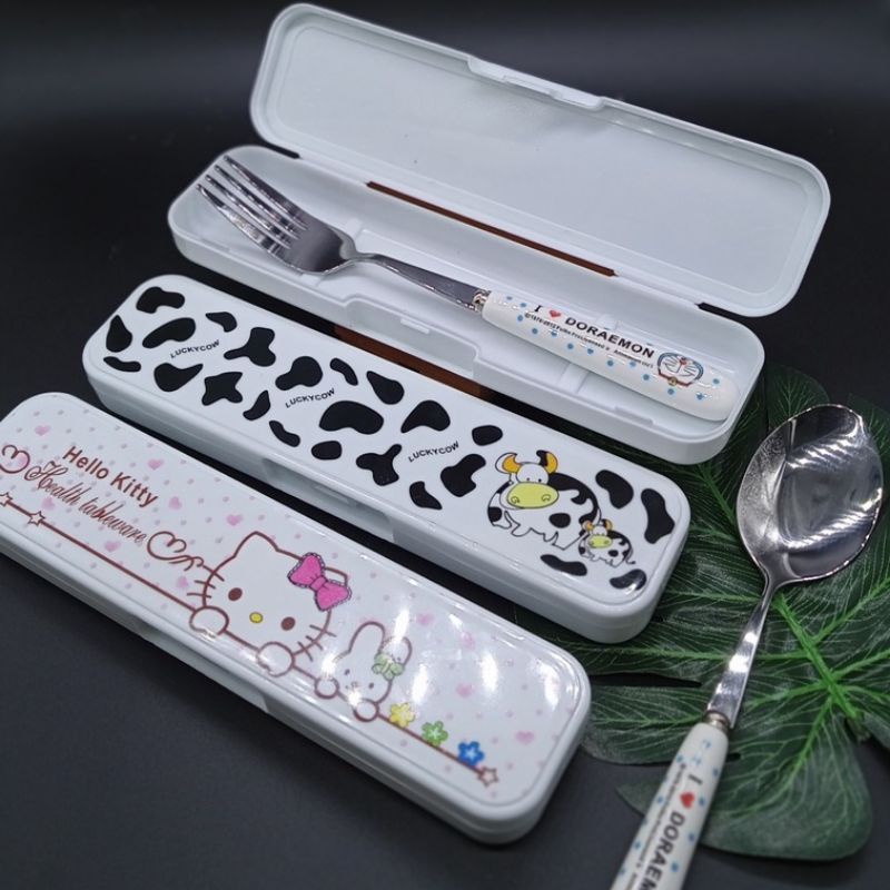 Sendok Garpu Karakter Set Stainless - Alat Makan Set Anak / Dewasa