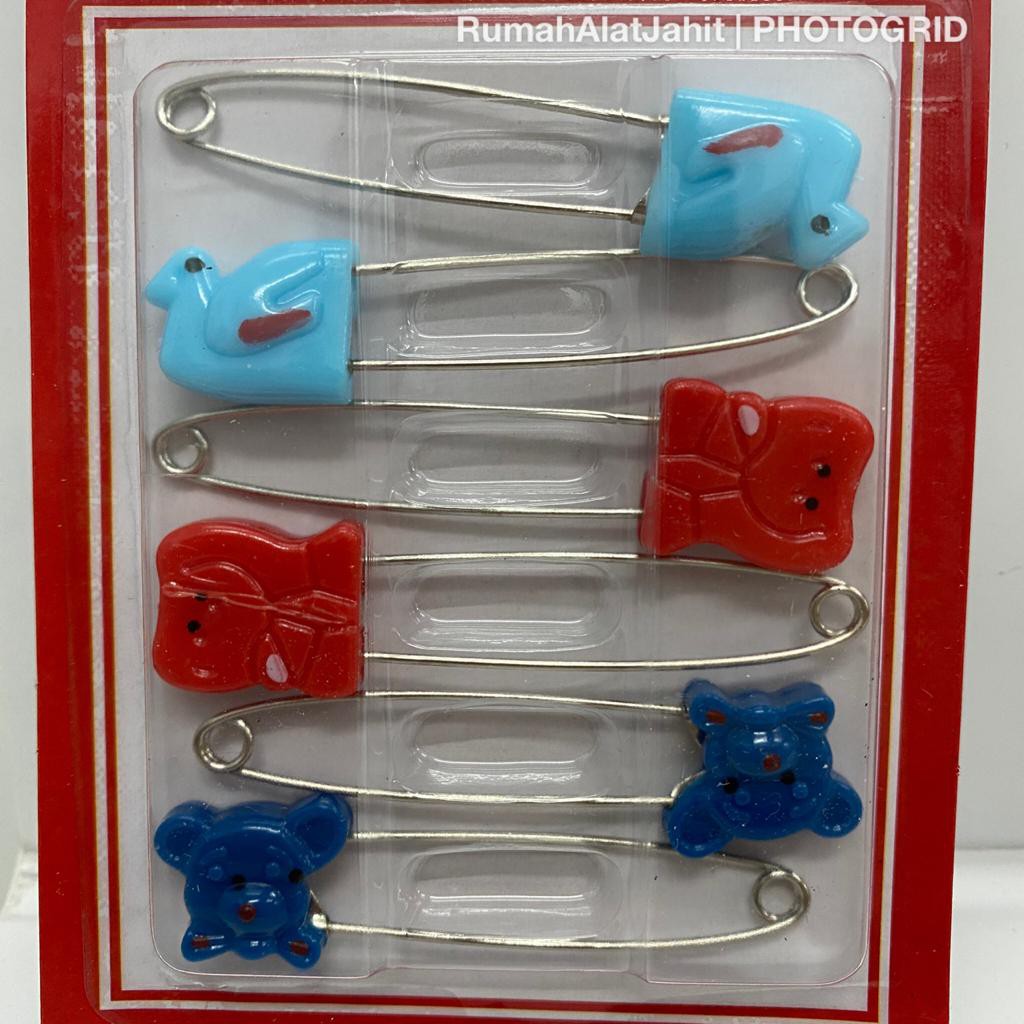 Safety Pins Peniti Bayi Peniti Jumbo Motif 8.5 cm 6 pcs