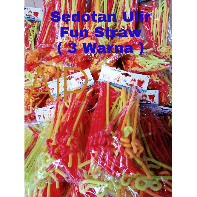 Jual Sedotan Ulir 50 pcs Sedotan spiral unik lucu Fun Funky straw Murah