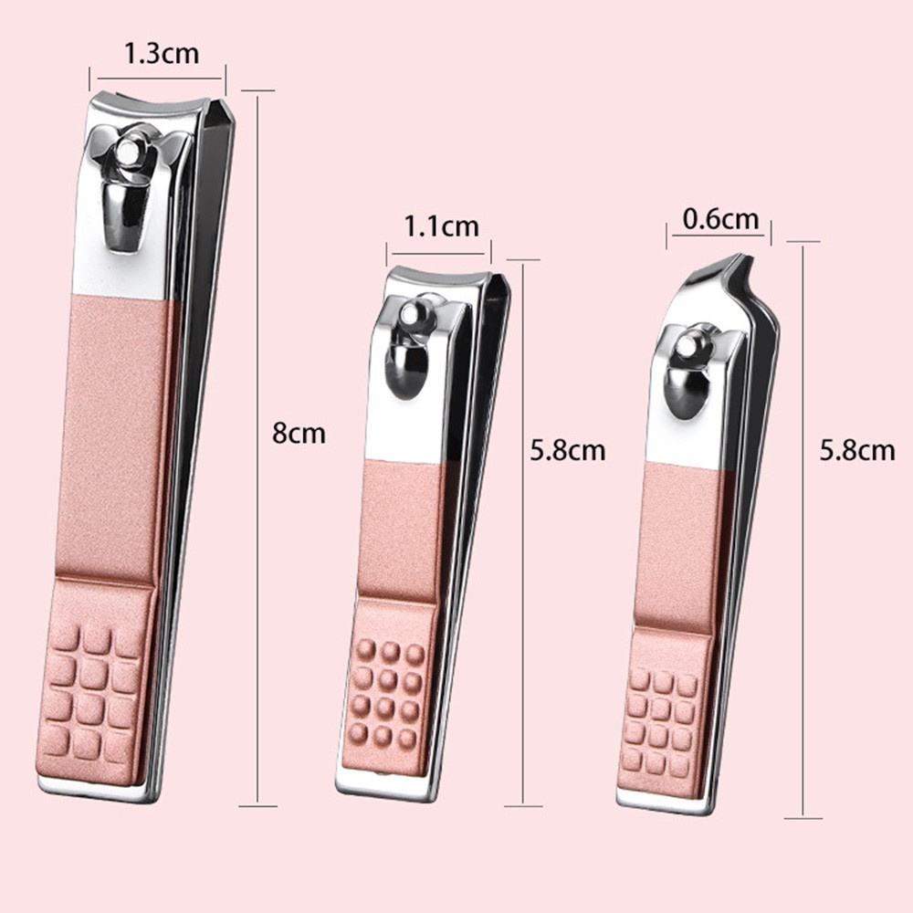 【COD Tangding】Gunting Kuku Bahan Stainless Steel Warna Rose Gold Untuk Manicure Pedicure