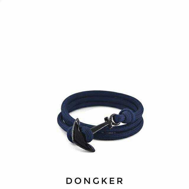 Gelang Pria Jangkar Paracord 4mm Warna Biru Tua Navy Premium Murah