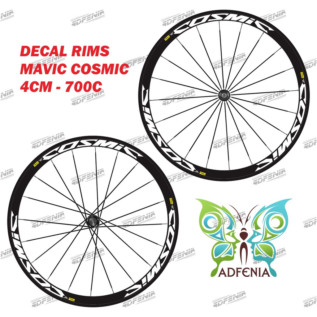 Stiker Mavic Cosmic SL lebar 3 cm Sticker Decal Rims Velg Roadbike Fixedgear 700c