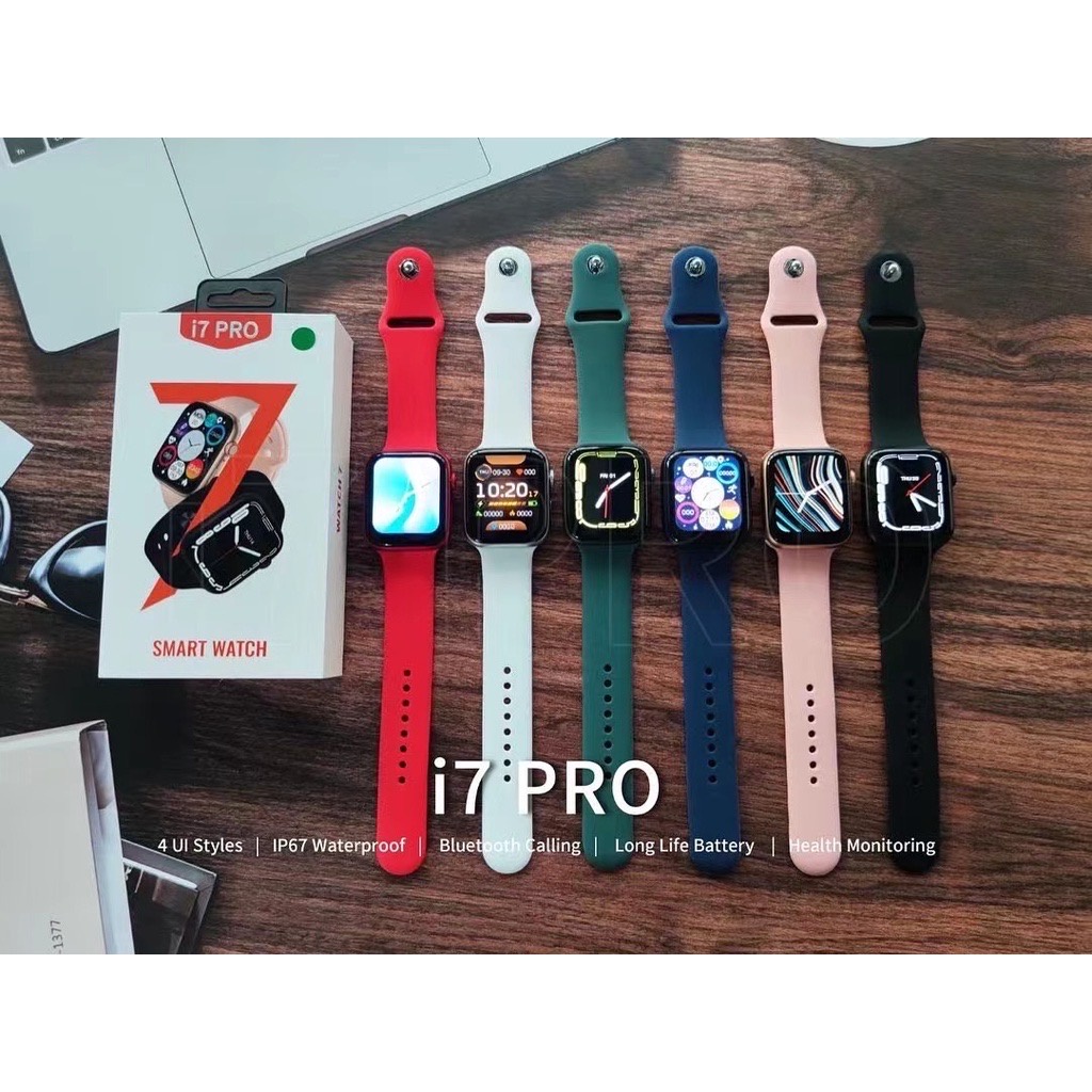 Smart Watch Jam Tangan Pintar 7 Panggilan Bluetooth Wajah DIY Seri I7 PRO 7 Jam Tangan Pintar Pria Wanita Olahraga Detak Jantung Wallpaper Kustom FREE GIFT A1001