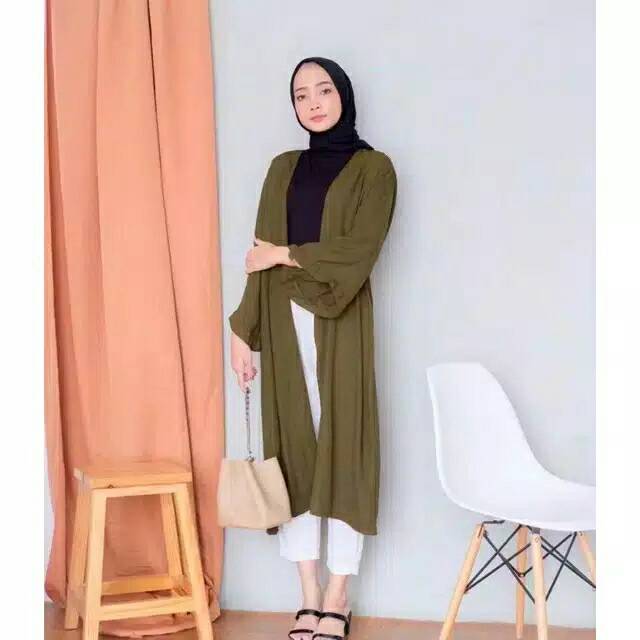 Long Cardigan Wolfice Cardigan Panjang Muslimah Cardigan Hijab Muslim Cardigan Panjang muslim wol