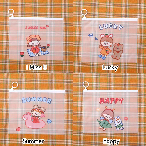 Zipperbag Tempat Pensil Lucu Cute Little Girl Import Souvenir MK1101-3