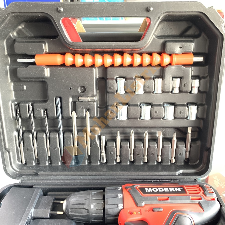 Bor Cordless Cas Baterai Modern M13 Set 10 mm Besi Kayu Obeng Bor Cas M 13