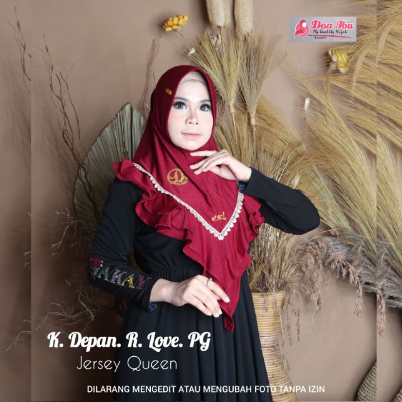421 JILBAB DOA IBU REMPEL RENDA PRESS GOLD JERSEY QUEEN KUMIKO/HIJAB DOI ORI BY BUNYAMIN/BERGO PET P