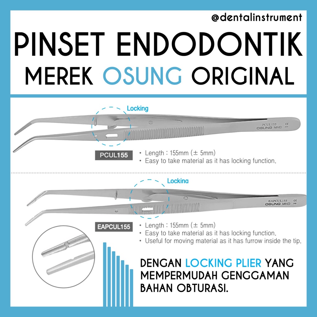 Jual Pinset Tweezer Endodontik Endo Dental Locking Plier Merek Osung Original Shopee Indonesia