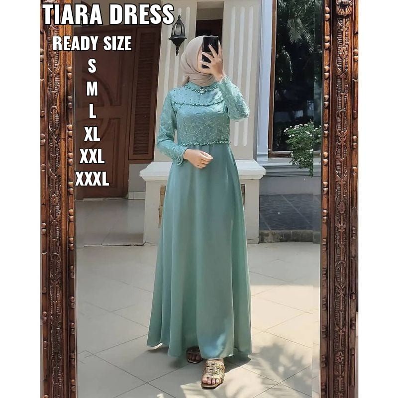 TIARA DRESS UKURAN S M L XL XXL XXXL 5L JUMBO MIRRA MAXY DRESS/Gamis Velvet Premium mix Brukat Impor