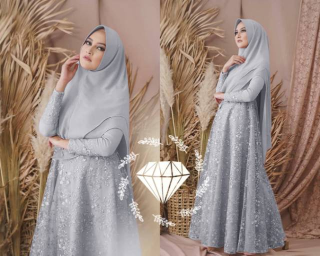 gamis remaja terbaru 2022 lebaran kekinian pesta Ss syari ariana brukat /Baju Gamis Syari Muslim Bru