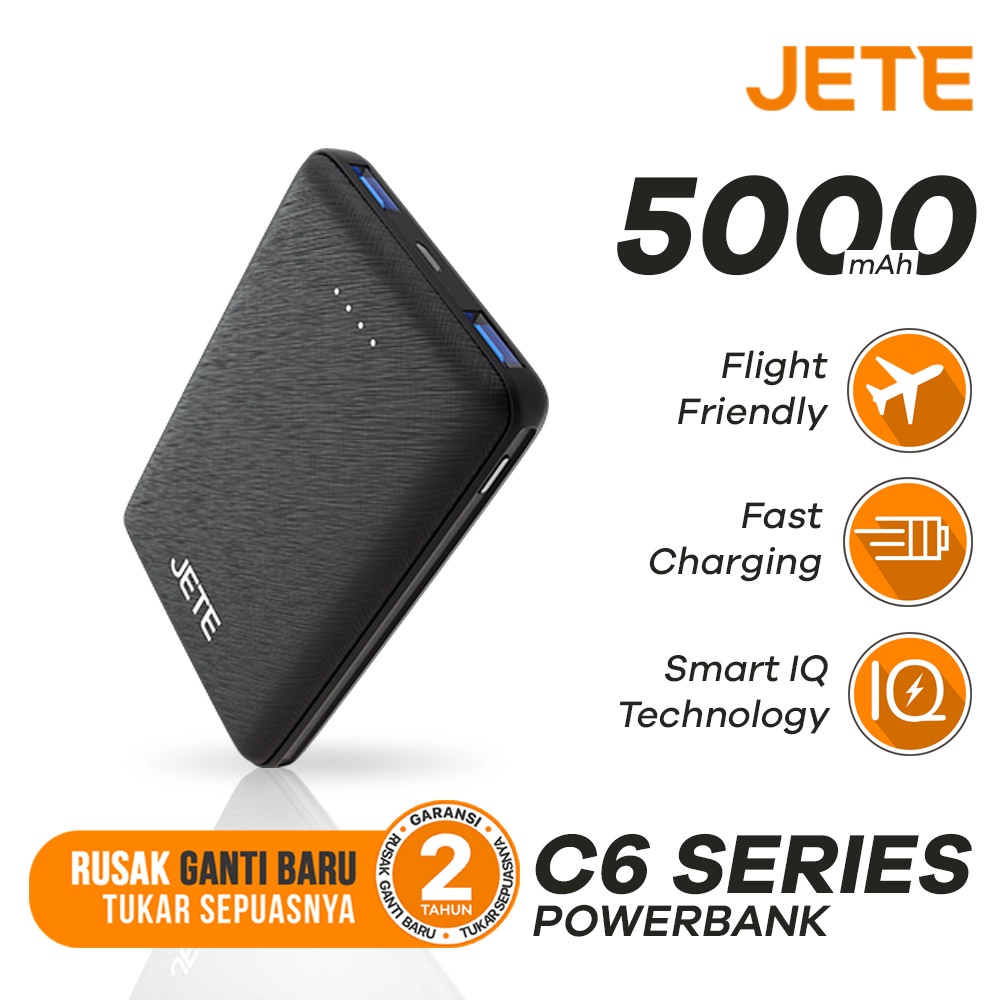 Powerbank 5000 MaH Fast Charging JETE C6 - Garansi Resmi 2 Tahun