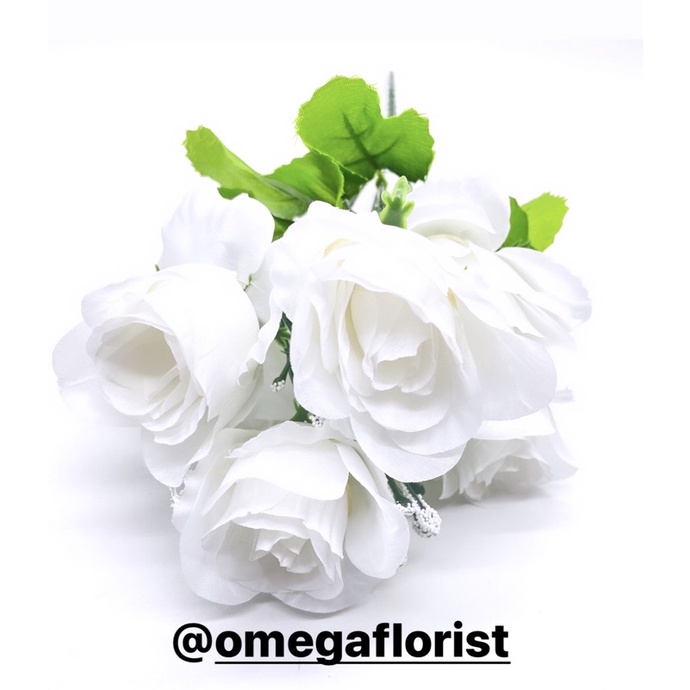 Rose Mangkok Artificial Bunga Artificial/Bunga Plastik/Bunga Dekorasi/Dekorasi Pernikahan/Pernikahan-Putih Bersih