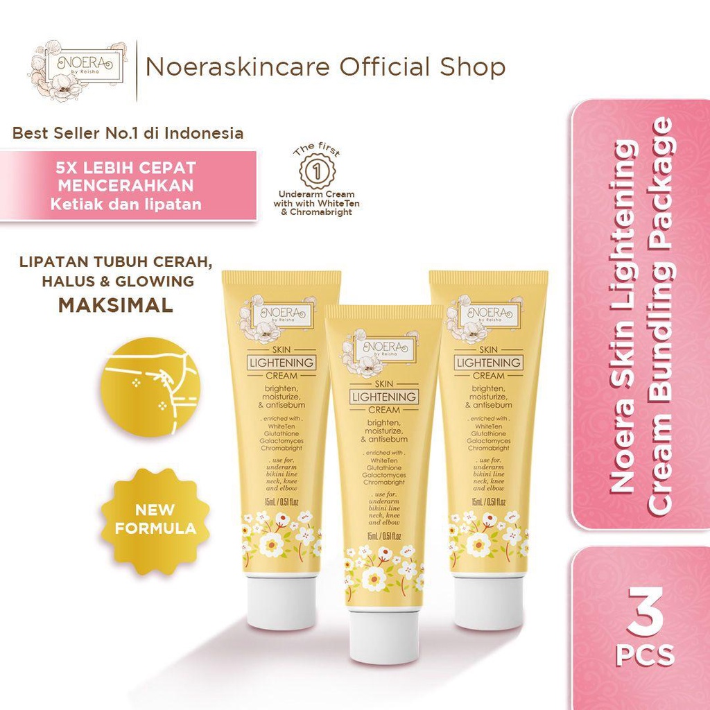 3 Pcs Noera Skin Lightening Cream 15ml Bundle Free Wash Off Mask Green Tea Latte