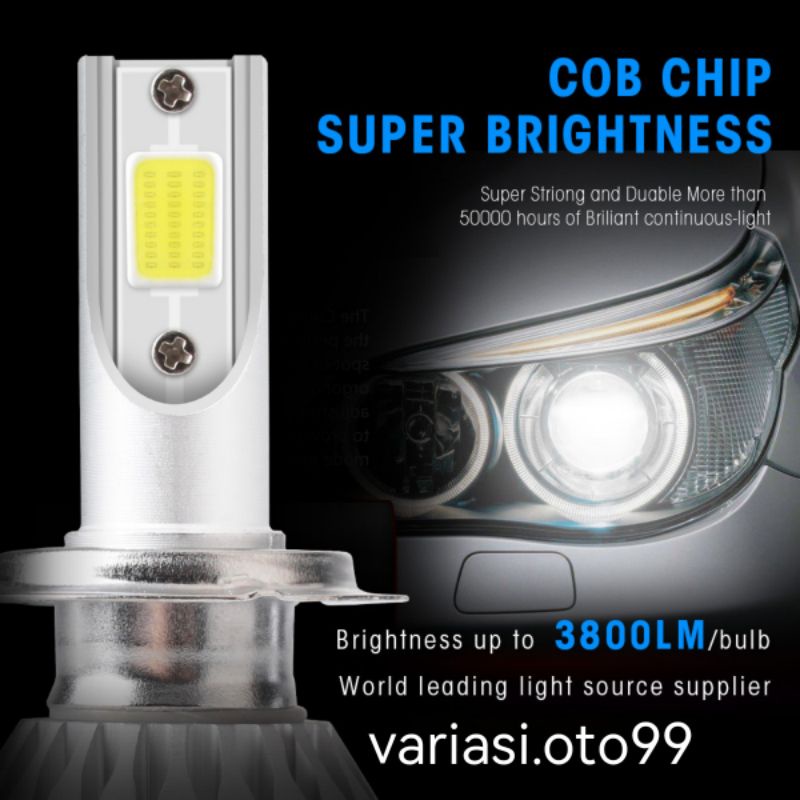 LAMPU LED MOBIL HEADLIGHT C6 H4 H7 H11 COB HRG 2PCS