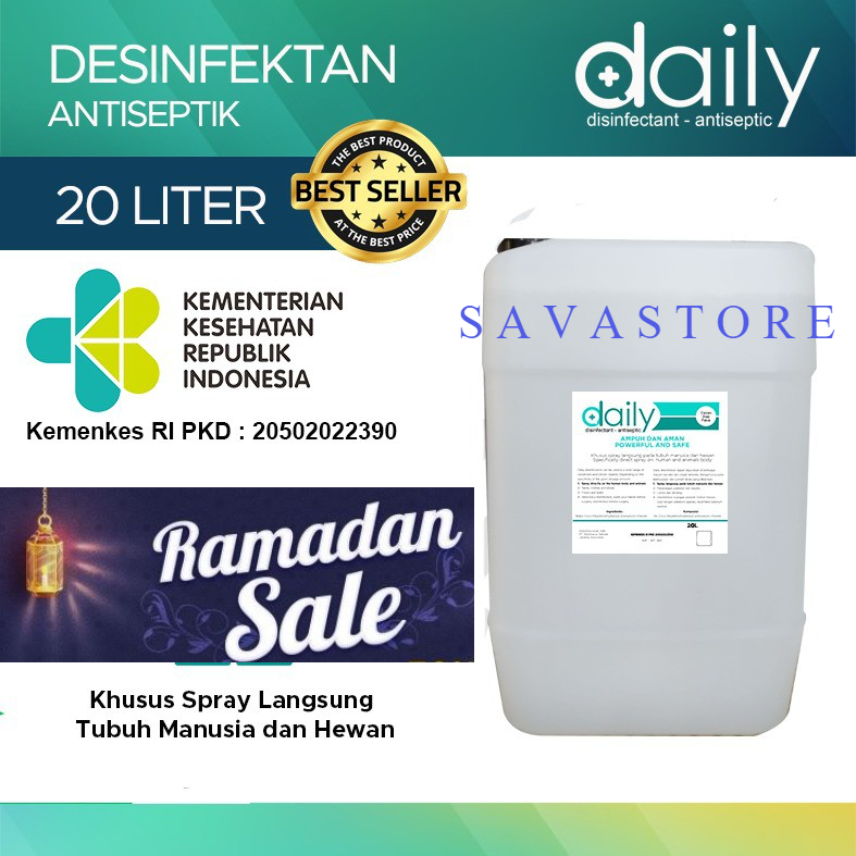 DESINFEKTAN DISINFEKTAN DAILY REGULER ANTISEPTIC 20 LITER ANTI VIRUS