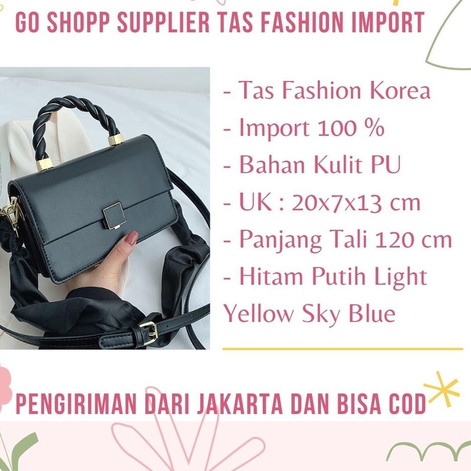 Tas Selempang Wanita 2 Tali Bahan Kulit PU  - Tas Fashion Korea - Tas Wanita Import Korean Style Kek
