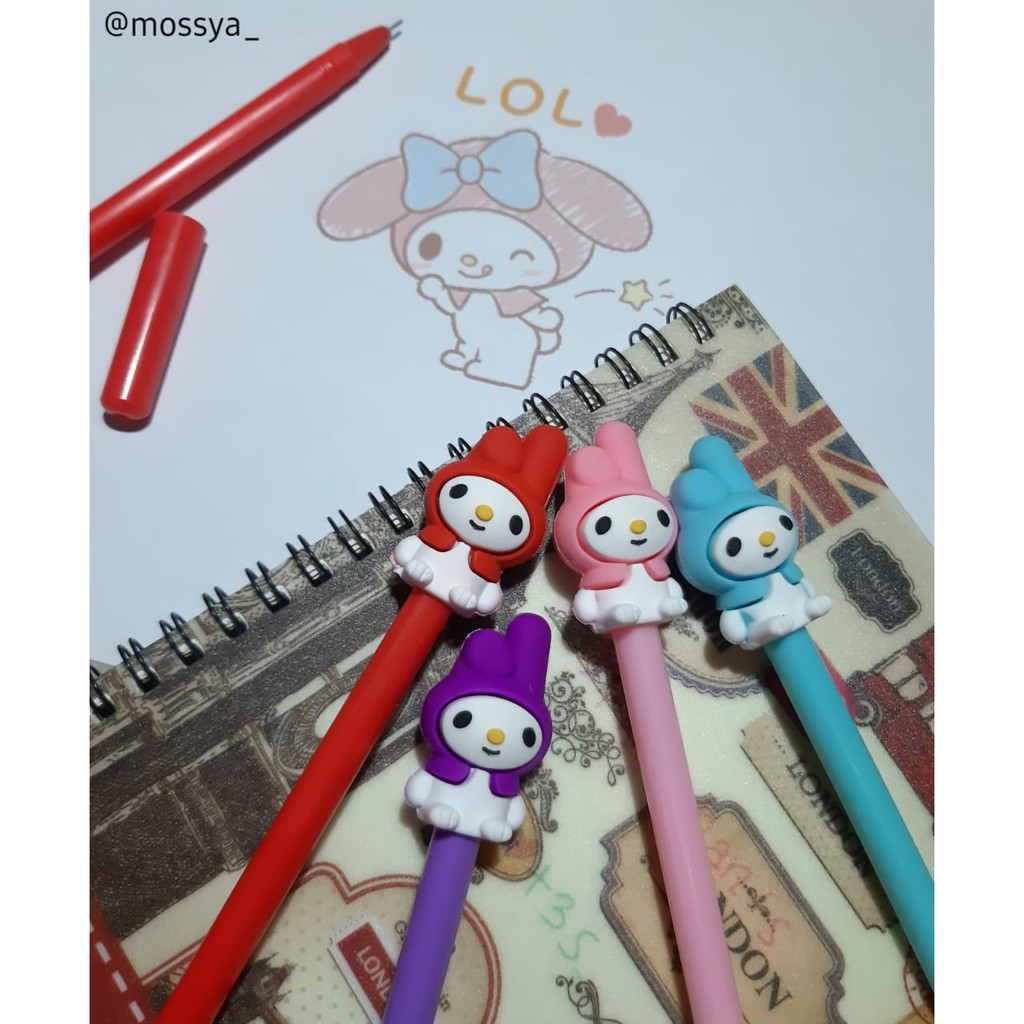 

Pena Karkter Melody Lucu Alat Tulis Import Stationery Sekolah Pulpen Gel HITAM