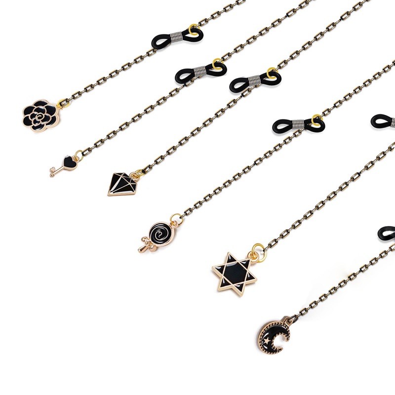 Grosir (SSC) *BLACK SERIES* Strap Mask Masker Lanyard Kacamata Korea Rantai Anti-Lost Kalung