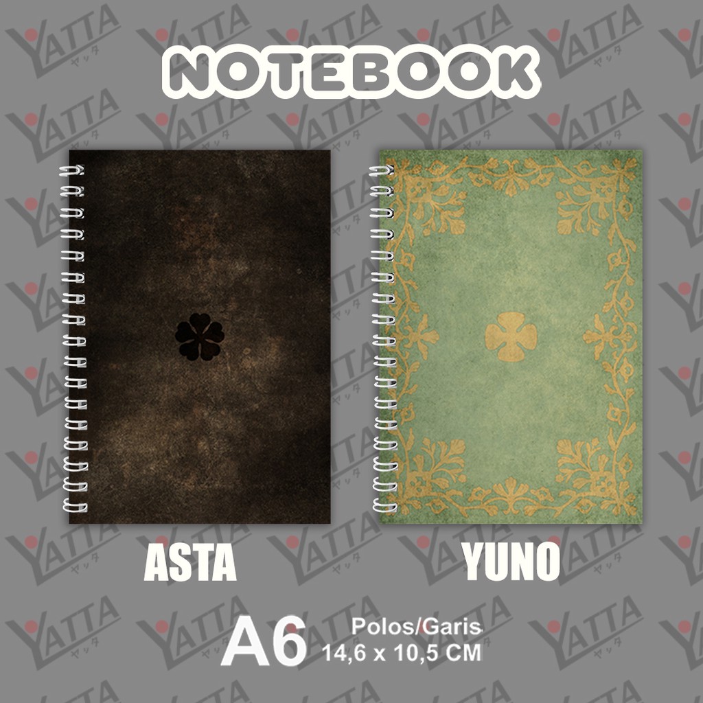 

Notebook Anime Ukuran A6 10,5 cm x 14,8 cm Black Clover Grimoire Asta Yuno YOTAKUSHOP