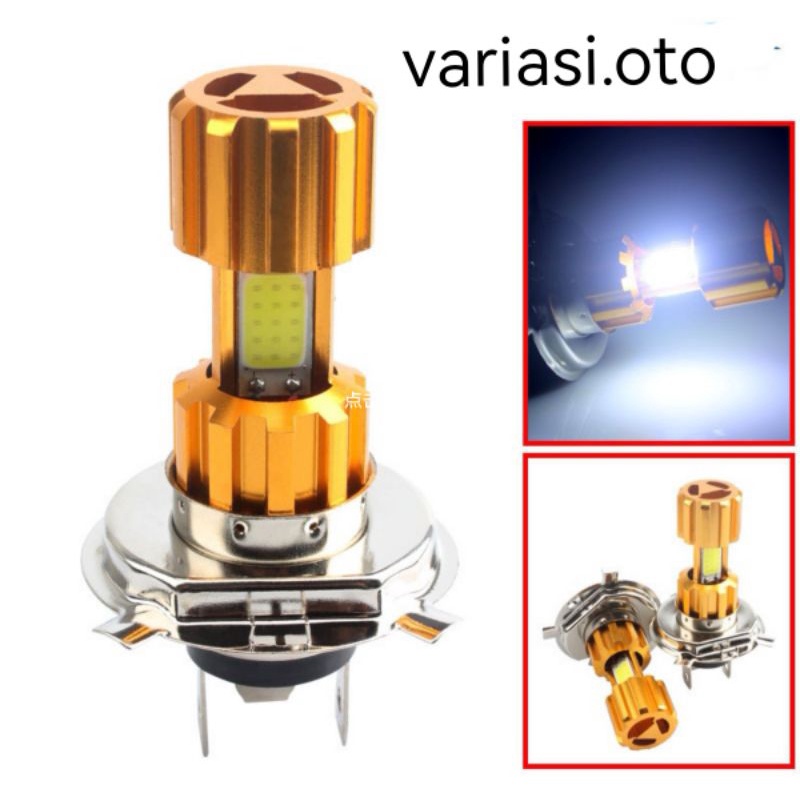 Lampu Motor LED H4 /3 Sisi COB