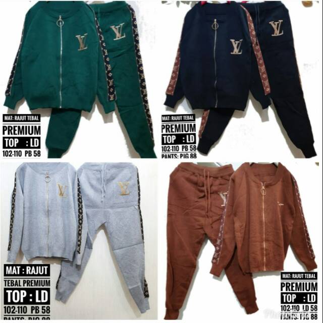 Setelan rajut LV premium import