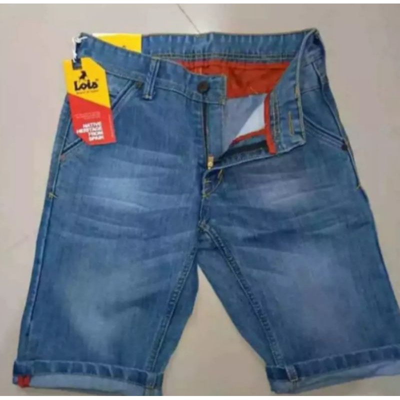 COD Celana jeans pendek original / celana jeans pendek lois biru muda / lois terbaru / jeans pria