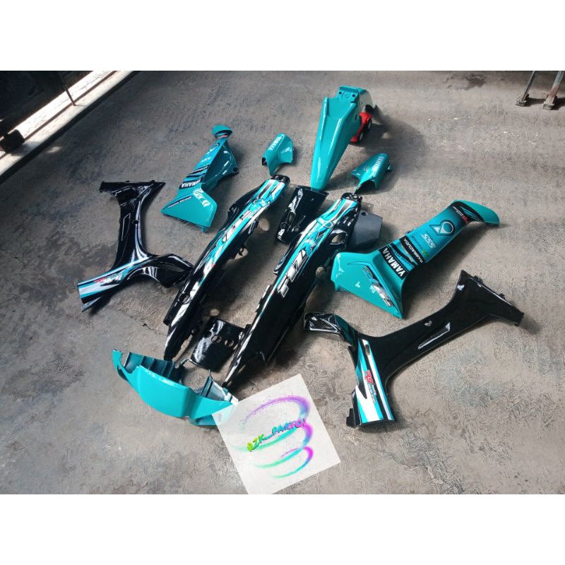 Cover body halus full set yamaha Fiz/FizR hijau tosca