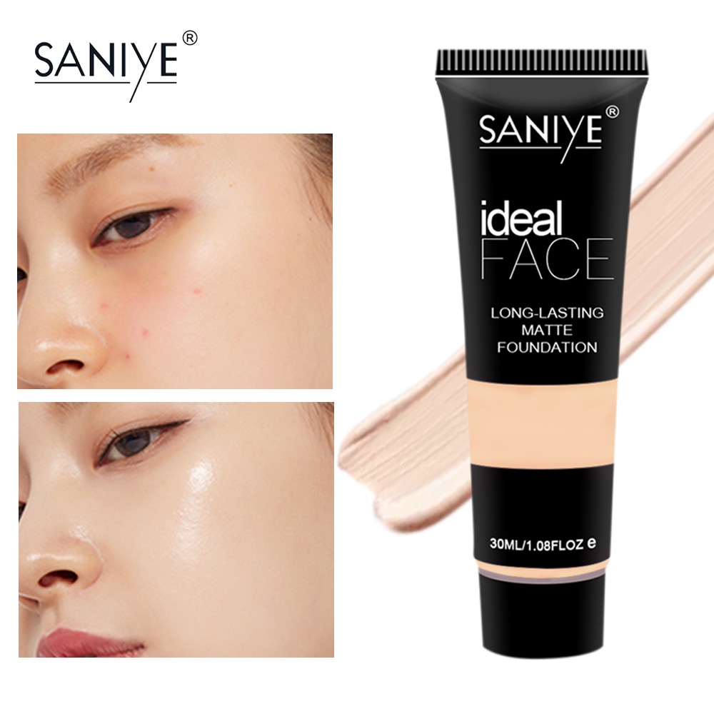 SANIYE 3 Warna Foundation Cair Matte Poreless Liquid Foundation Dengan Pelembab Full Coverage