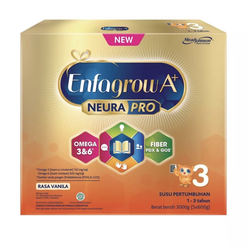 Enfagrow A+ Neura Pro 3 Vanilla - 3000gr - Susu Formula Pertumbuhan Batita-1