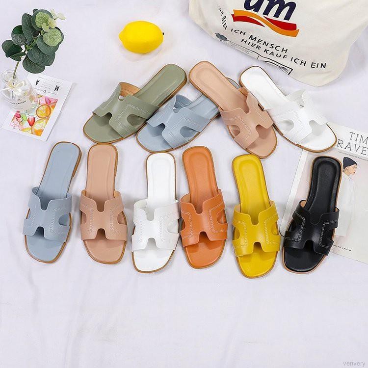 Sandal Slip Jelly Flat H Sendal Tipis Selop Import Fashion Wanita - Dikirim Dari SURABAYA