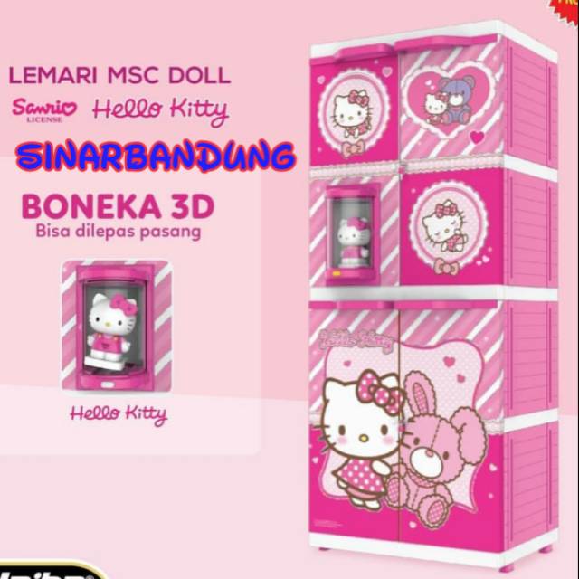LEMARI PAKAIAN PLASTIK NAIBA MSC DOLL / LEMARI KARAKTER ANAK ADA BONEKA 3D