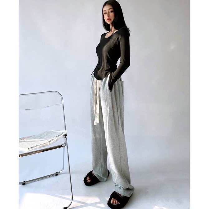 【LIVIAHOME】Cool Girl High Waist Loose Straight Casual Wide Leg Pants 7313