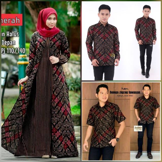 Sarimbit/couple gamis syar'i fashion muslim fashion batik couple fashion gamis termurah dan terbaru