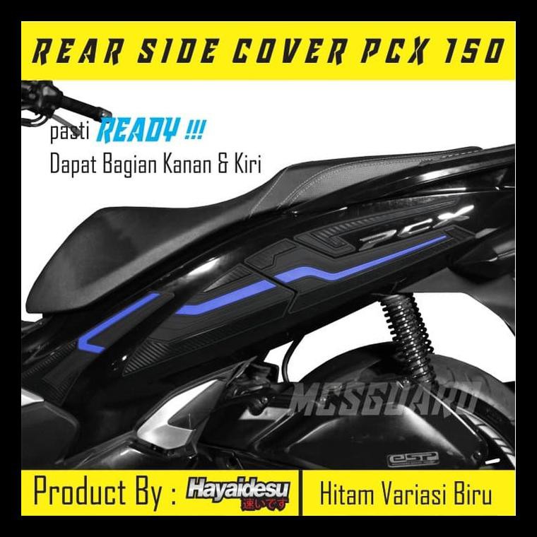 BEST DEAL REAR SIDE COVER PCX /AKSESORIS HONDA PCX/STICKER 3D MURAH/HAYAIDESU - MERAH 