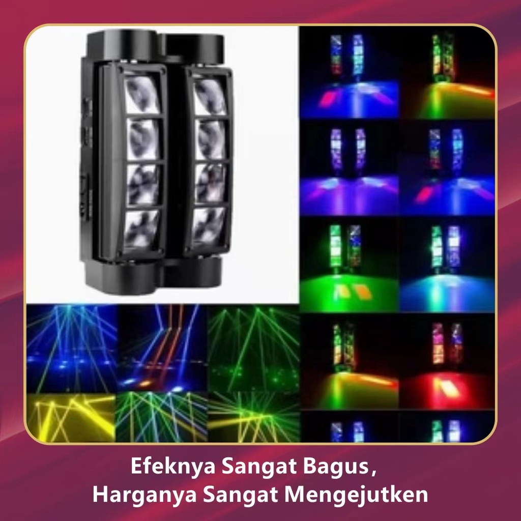 Lampu Sorot Panggung / Spiderlamp / Lampu Laba-laba Spider Lamp 8 Mata 3w / 8X3W /LED/lampu disco/la