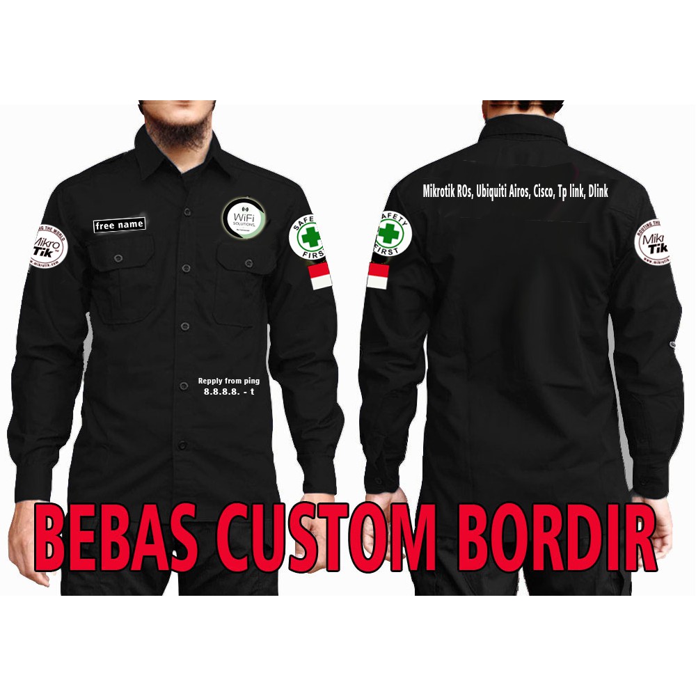 KEMEJA PRIA WANITA BEBAS BORDIR BAJU PDL LAPANGAN SERAGAM KANTOR / KERJA / PT / PUSKESMAS / BANK DLL