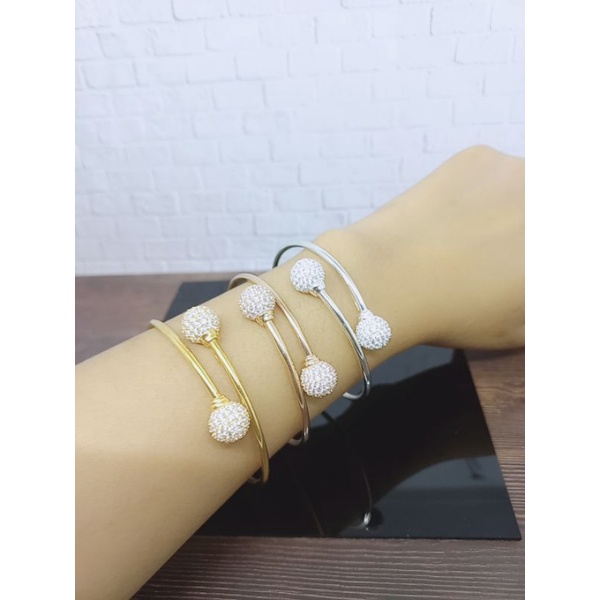 GELANG PIPA SPIRAL DISCOBALL MP (GELANG TINJU) / GELANG PERAK ASLI SILVER 925 LAPIS EMAS/ GELANG FASHION WANITA TERBARU