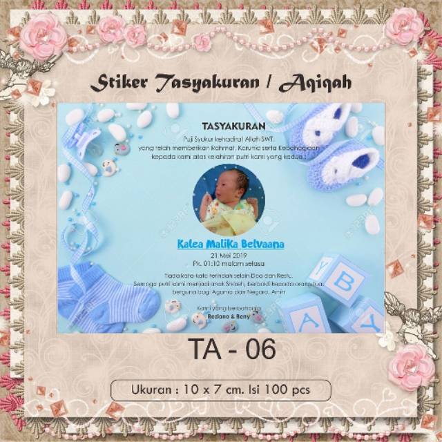

[20 pcs] Stiker Aqiqah Tasyakuran anak / Syukuran