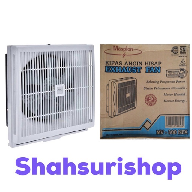 EXHAUST FAN KIPAS ANGIN HISAP TEMBOK DINDING MERK MASPION MV-300 NEX 12” 12 INCH IN