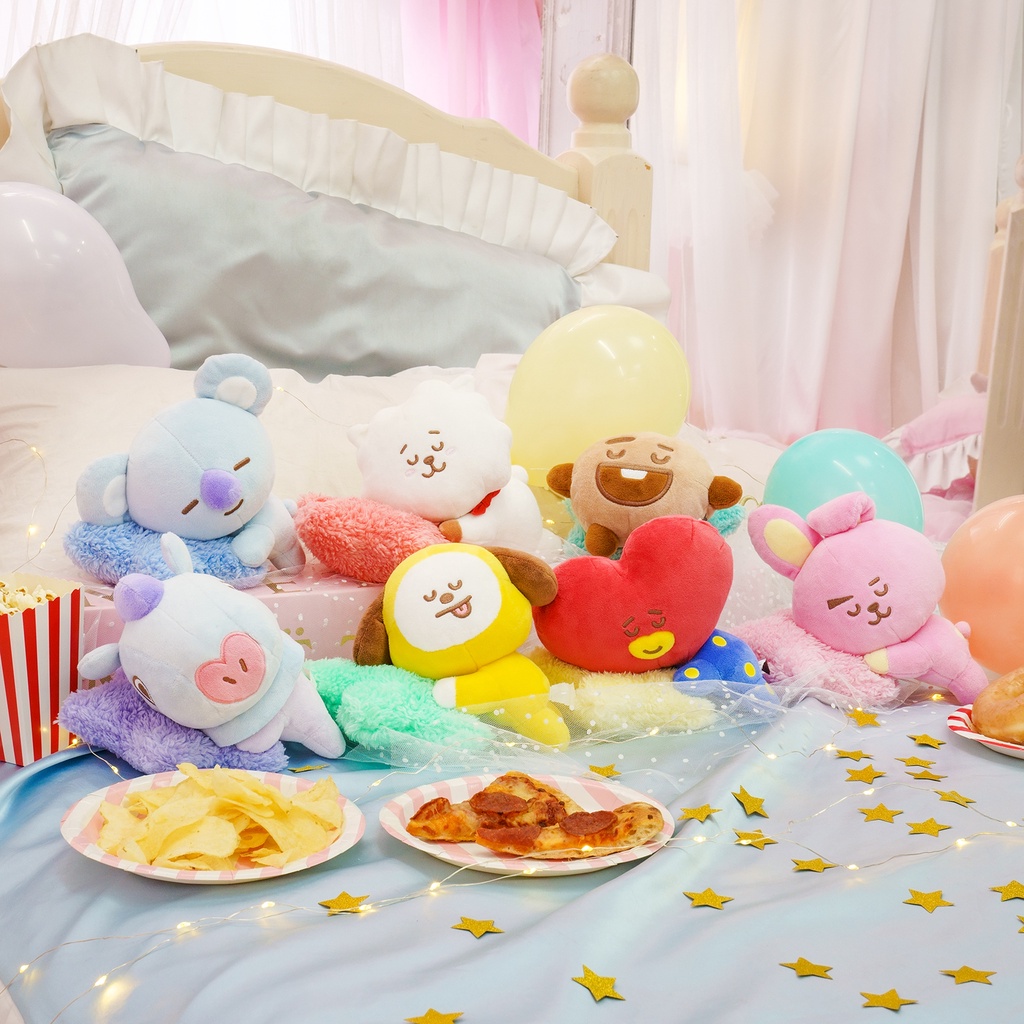 BT21 MOON PLUSH TOY BONEKA OFFICIAL ICHIBAN KUJI DOLL CUSHION SLEEPING JEPANG DREAMING BABY JAPAN DR