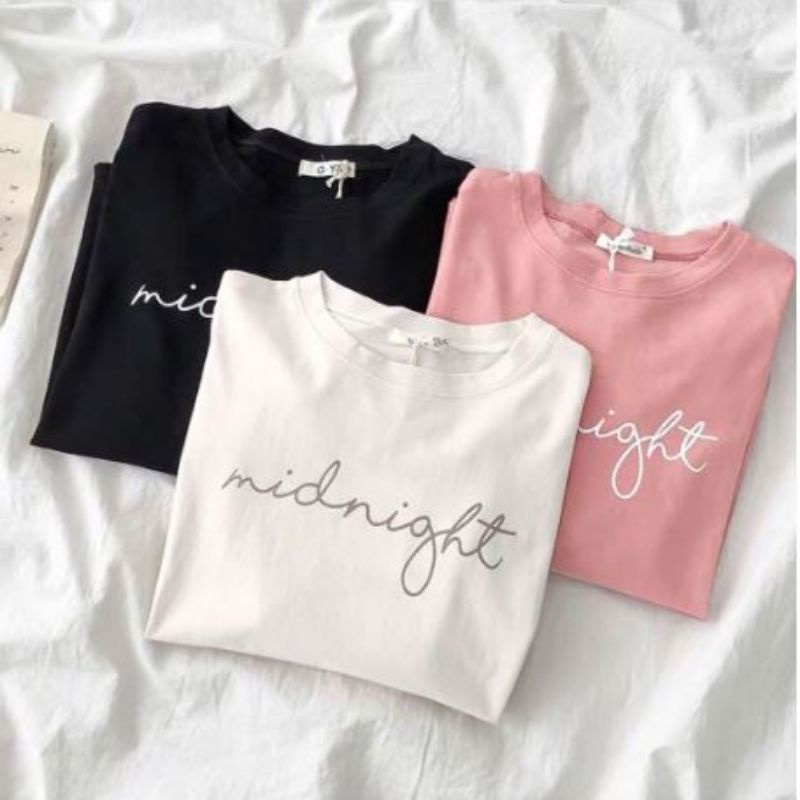 sweater midnight Cream pink Harajuku// crewneck sweetshirt wanita perempuan cewe bahan fleece// sweater distro viral// Women Man Sweatshirts Loose Oversize Pullover