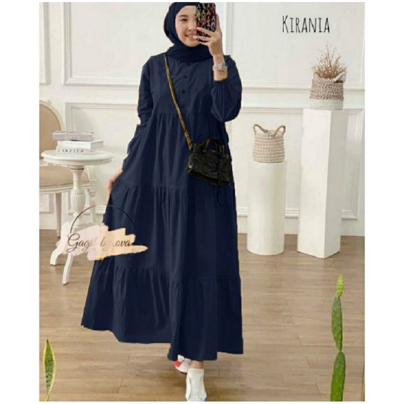 Crinkle Kirania Midi Dress bahan jatuh Crinkle