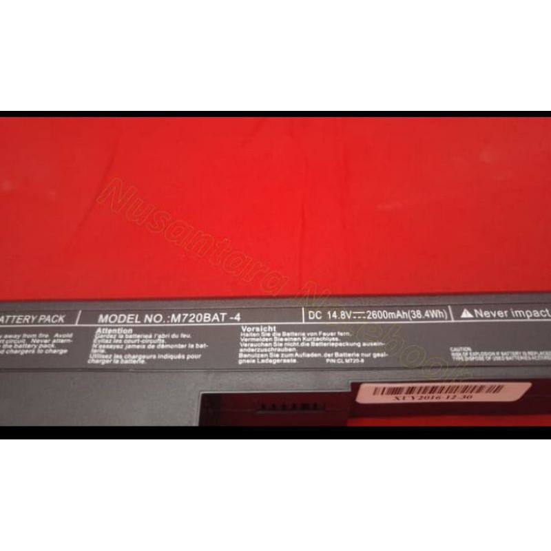 ORIGINAL Batre Baterai Laptop Axioo MLC M72SX M720 M72SR M720-BAT-4