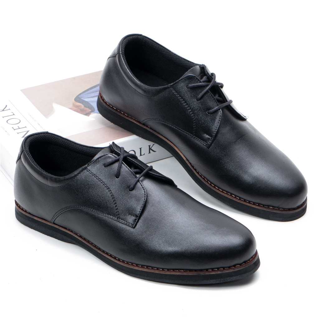 Sepatu Pantofel Pria Model Tali Oxford Shoes Kulit Asli Formal Blaven D331