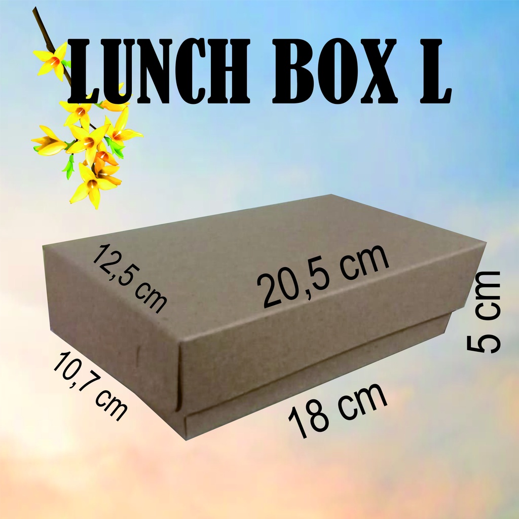 

Lunch Box L Laminasi isi 100 lmb dos 13x20 BKraft 300 gsm Dus/Kotak/Box Nasi Makanan