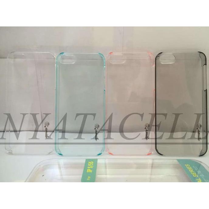 NEW CASE SMILE CRYSTAL IPHONE 5 5G 5S /TRANSPARAN HARD CASING ULTRA SLIM MILENIA