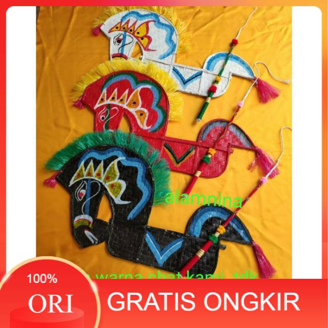 Kuda lumping jaranan 78cm dan cambuk promo kuda lumping mainan anak anak sd murah